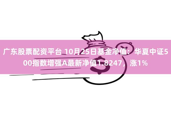 广东股票配资平台 10月25日基金净值：华夏中证500指数增强A最新净值1.8247，涨1%