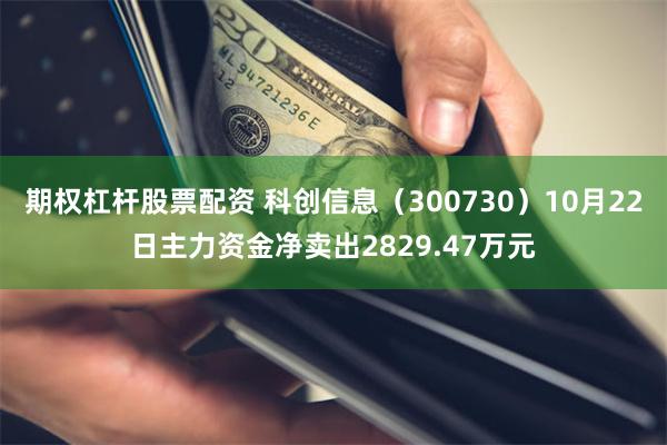 期权杠杆股票配资 科创信息（300730）10月22日主力资金净卖出2829.47万元